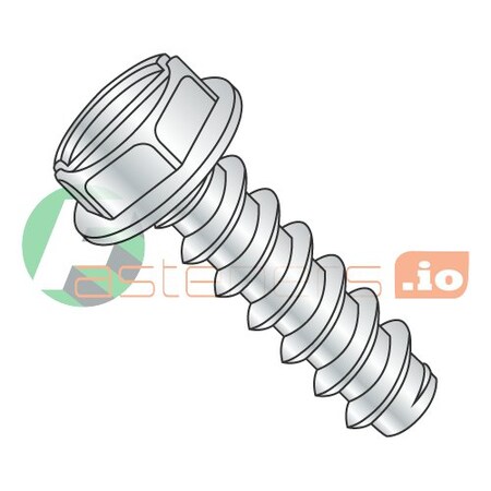 Newport Fasteners Thread Cutting Screw, #10 x 1-1/2 in, Zinc Plated Steel Hex Head Slotted Drive, 3000 PK 495947